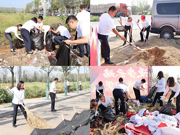 霍邱项目开展“卫生大扫除，，党员我先行”主题运动